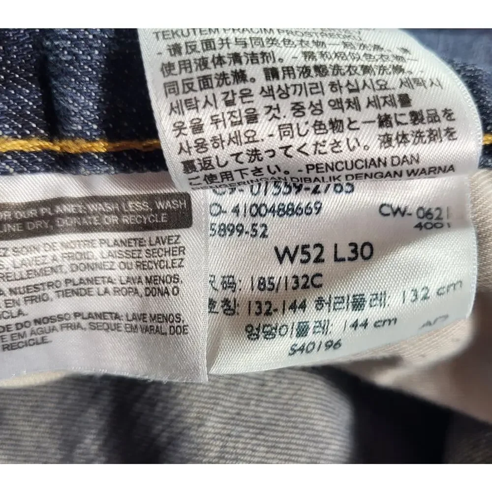 Levi's 559 Relaxed Straight Jeans Mens W52 L30 Blue Denim Big Tall 52x30